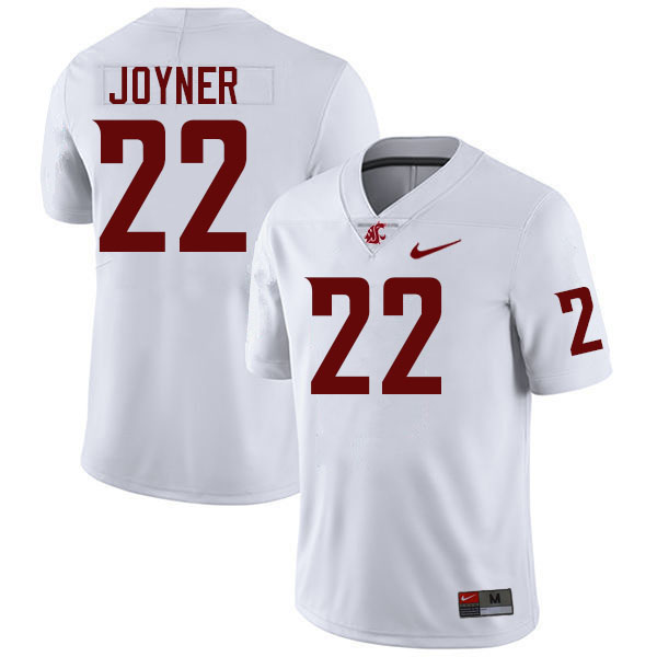 Men #22 Josh Joyner Washington State Cougars College Football Jerseys Stitched-White